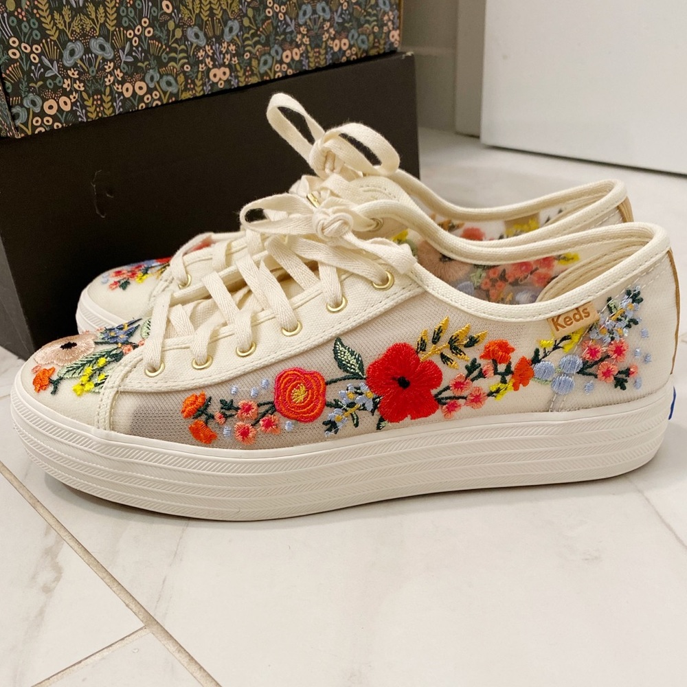 NEW! KedsxRiflePaperco. embroidered sneakers 7